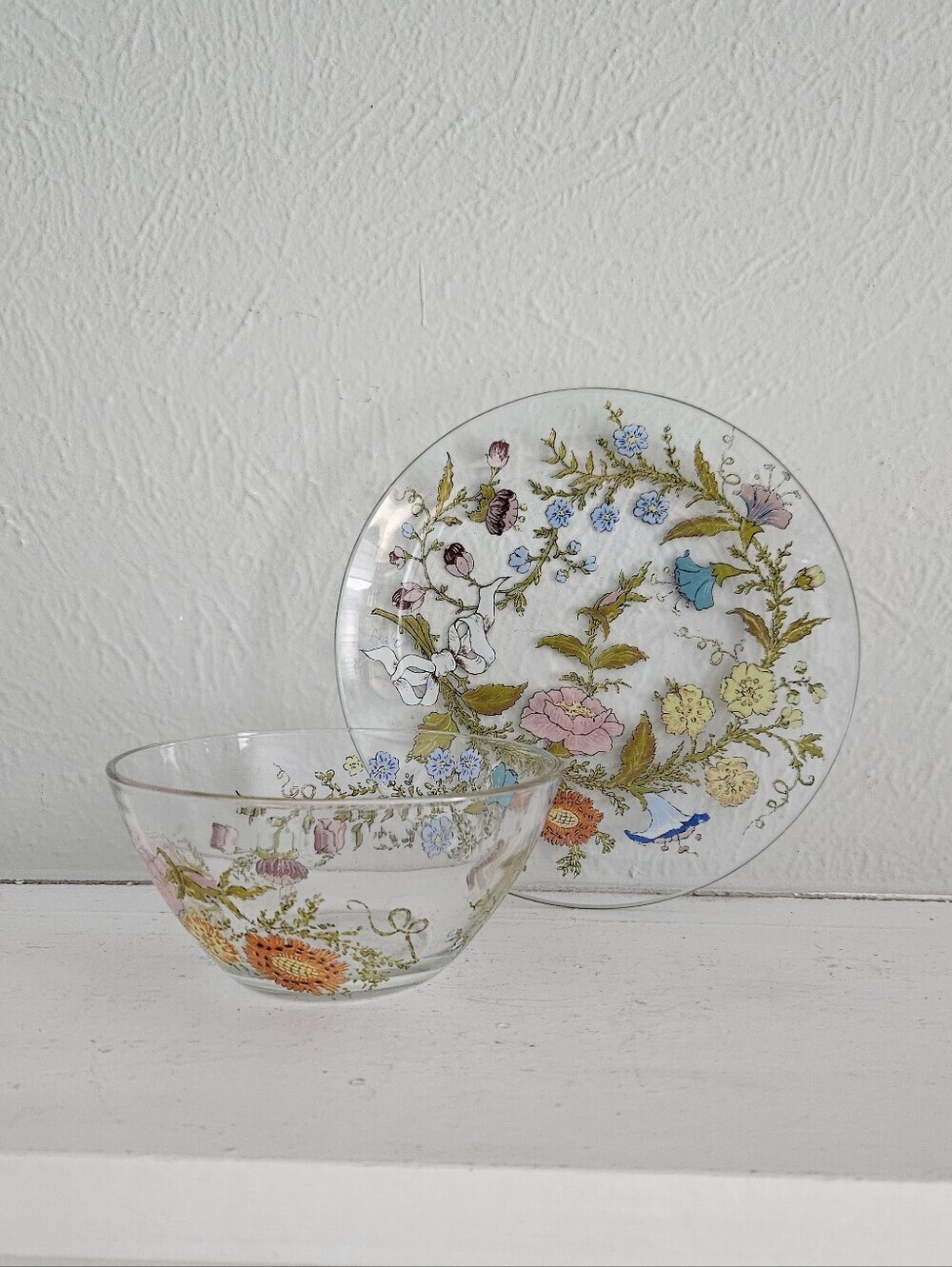 Vintage Dorothy C. Thorpe California Wildflowers Saucer Plate And Bowl Set